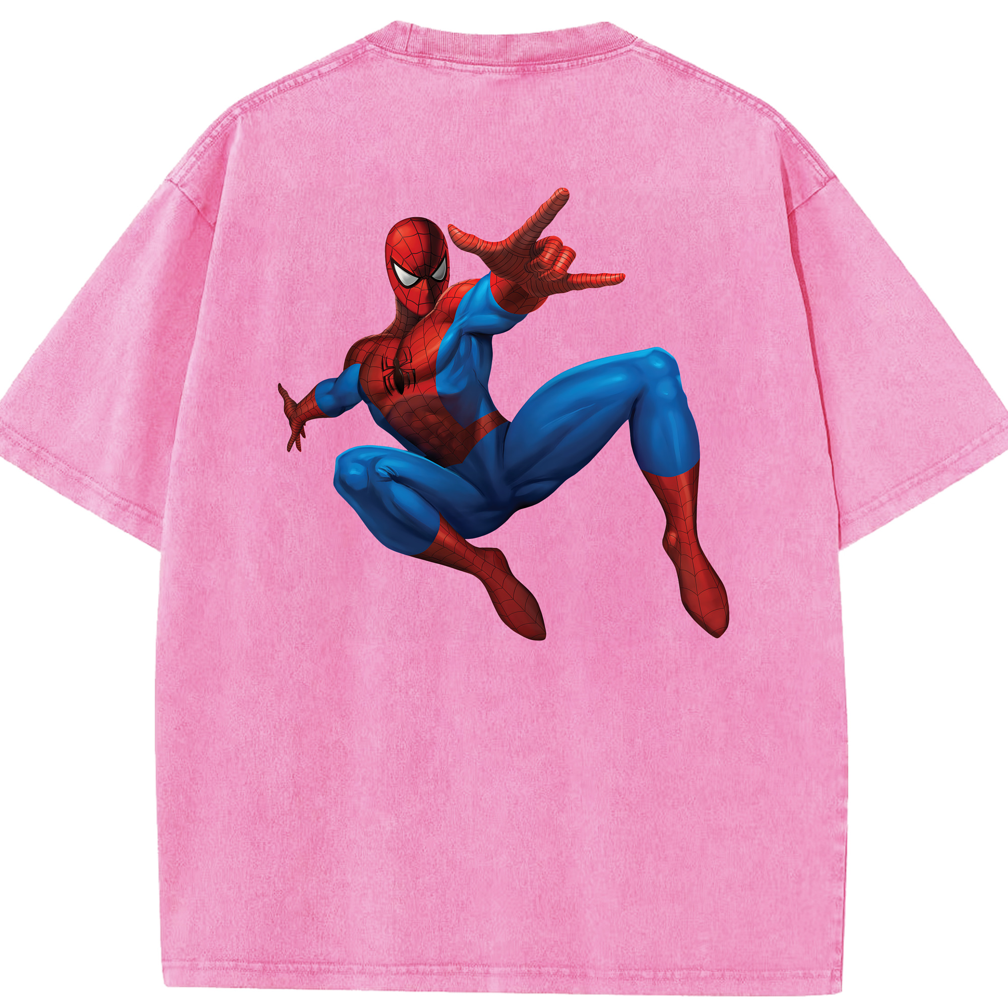 （画像用） Spider Man スパイダーマン 綿100% ヴィンテージ風 半袖Tシャツ（背面プリント）
